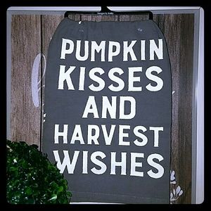 Farmhouse pumpkin kisses kitchen towel
